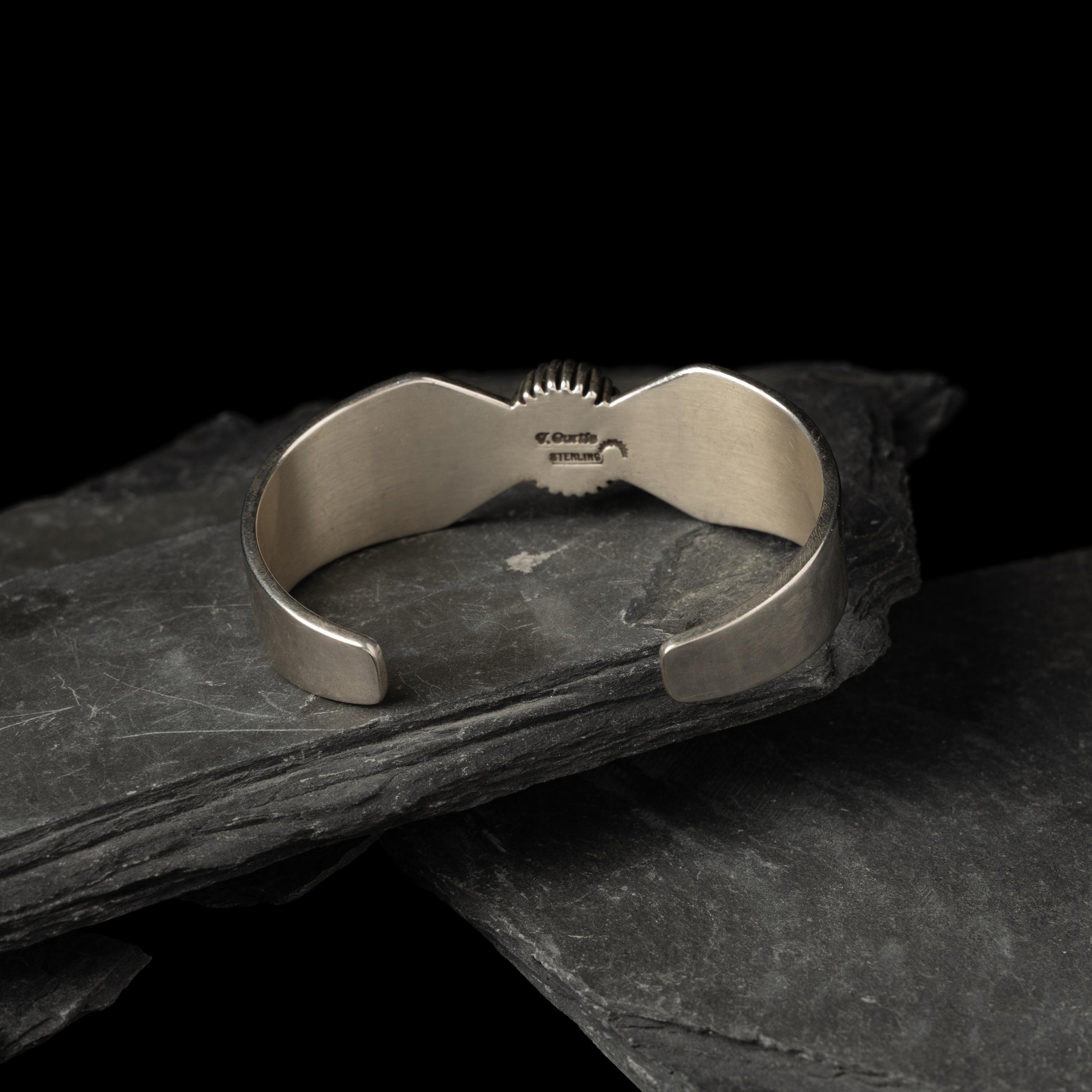 Thomas Curtis (Diné, 1942-2013) — Sterling Silver and Turquoise Cuff Bracelet