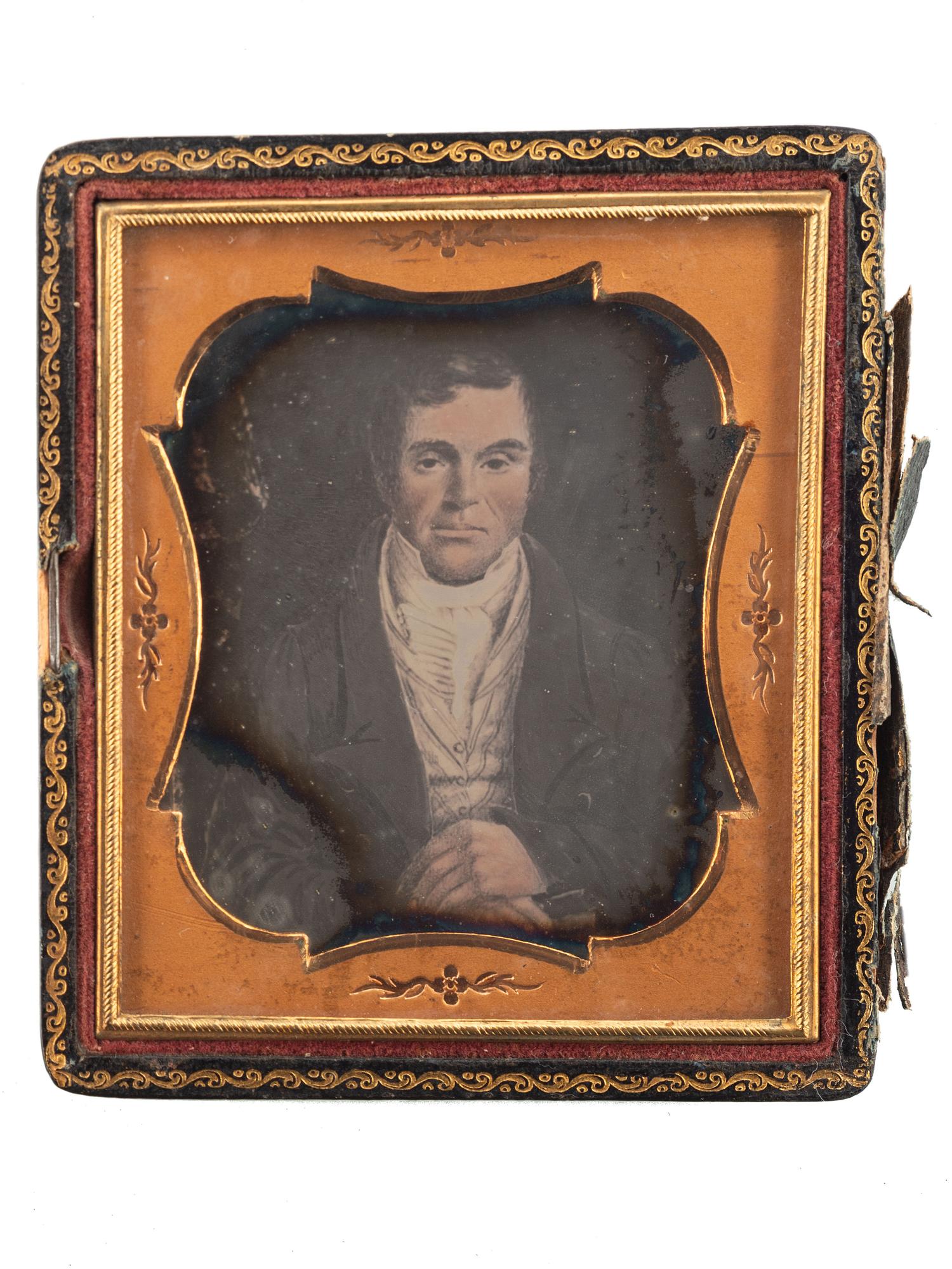 [EARLY PHOTOGRAPHY]. A group of 4 daguerreotypes of painted portraits, comprising: