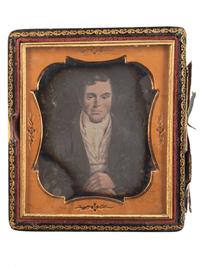 [EARLY PHOTOGRAPHY]. A group of 4 daguerreotypes of painted portraits, comprising: