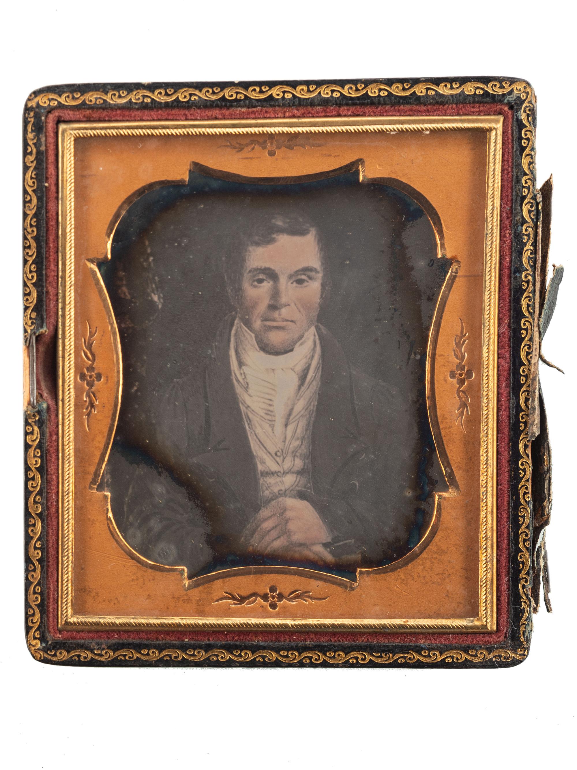[EARLY PHOTOGRAPHY]. A group of 4 daguerreotypes of painted portraits, comprising: