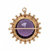 Edwardian, Amethyst, Diamond, and Seed Pearl Pendant Brooch