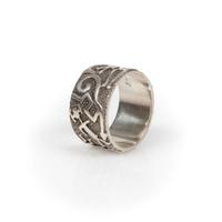 Cast Silver Ring, with Petroglyph Design