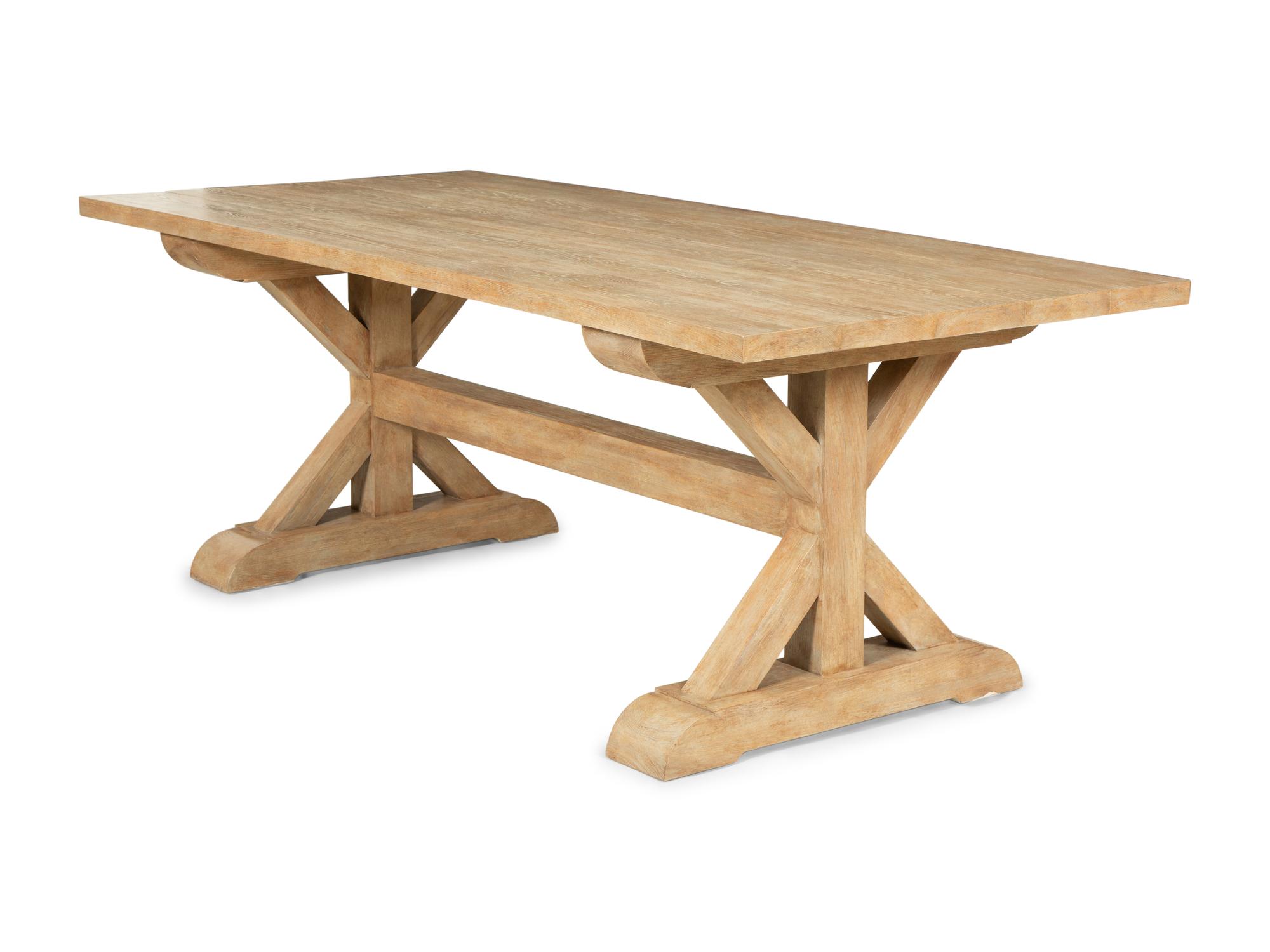 A Contemporary Rustic Style Trestle Table