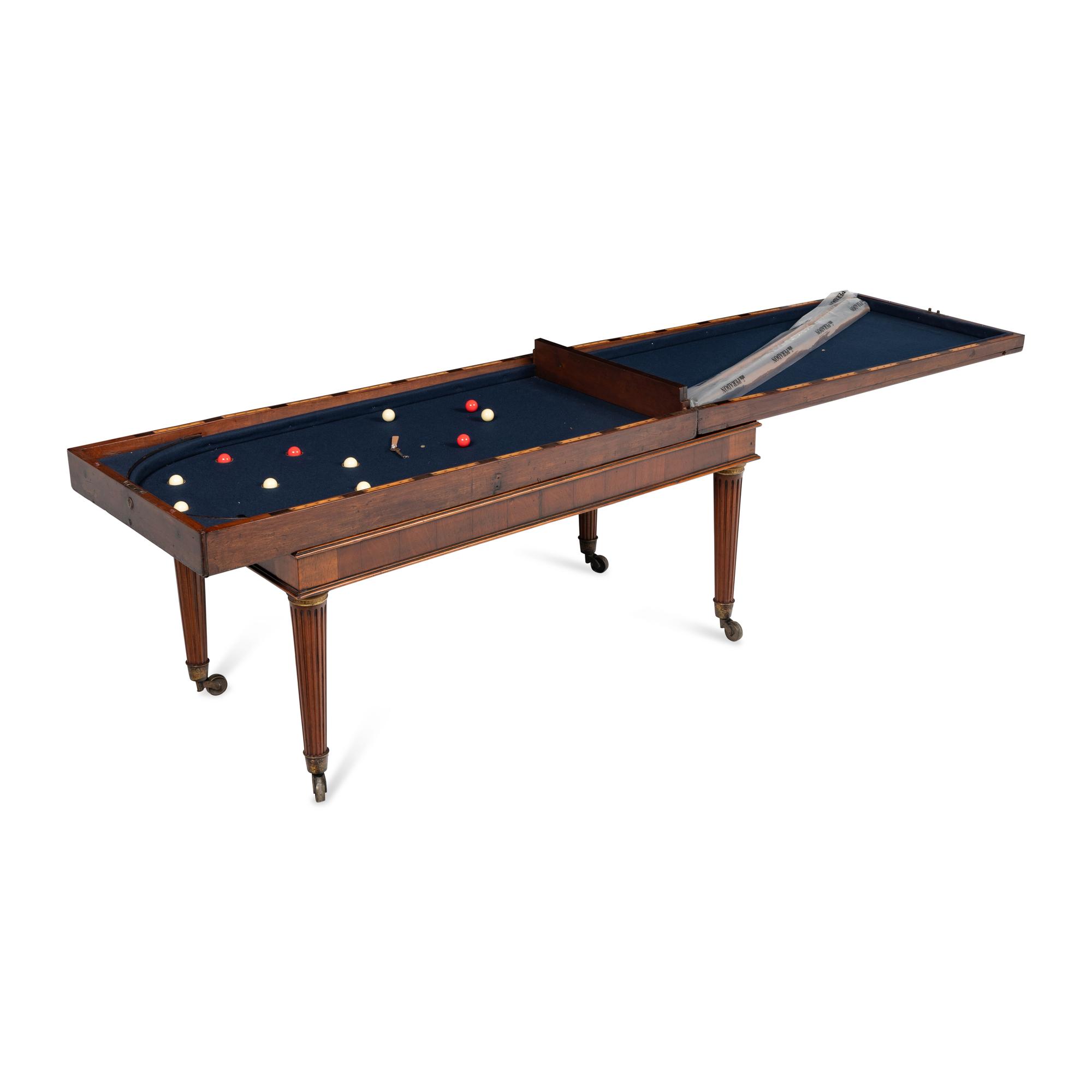 An English Mahogany and Gilt Bronze Mounted Bagatelle Table