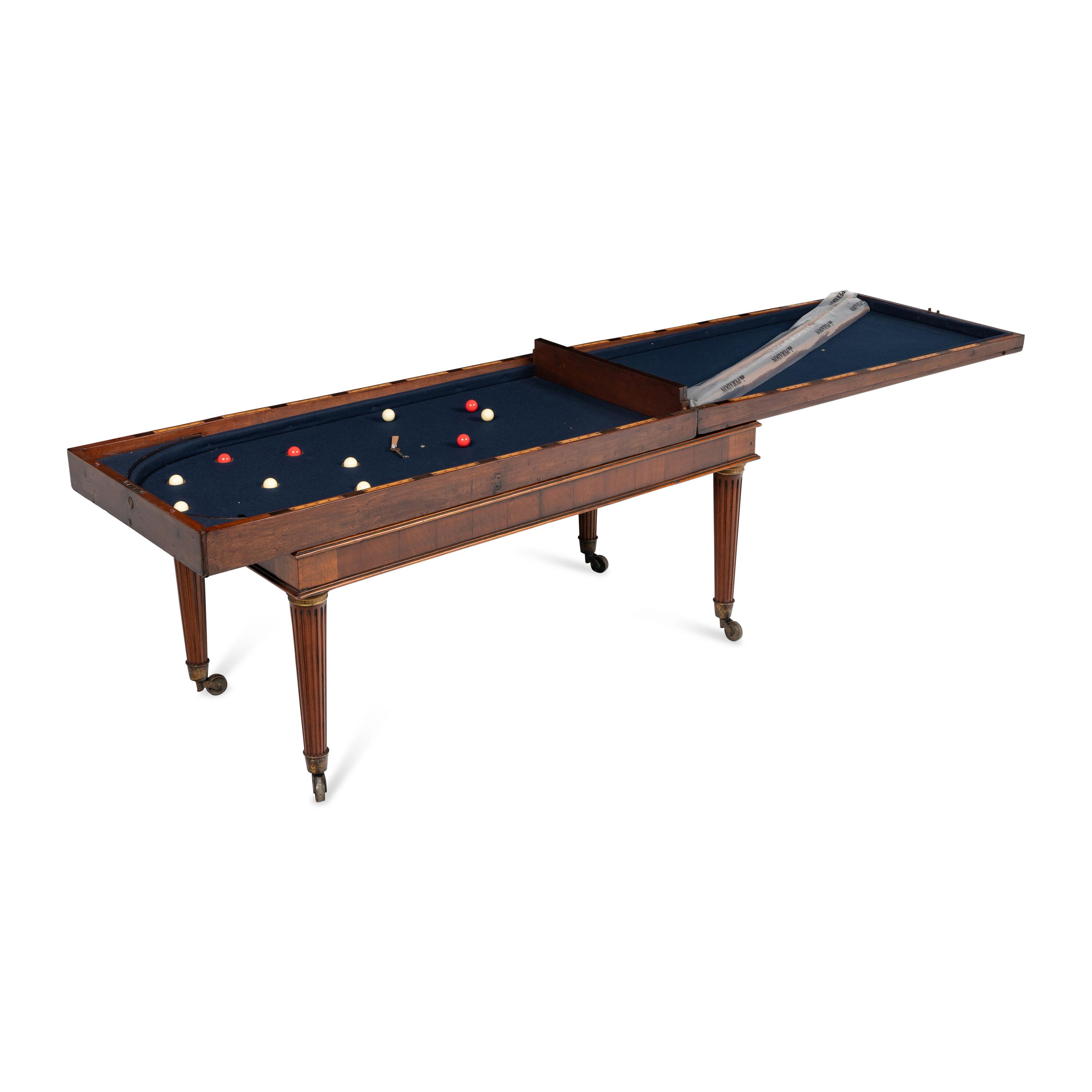 An English Mahogany and Gilt Bronze Mounted Bagatelle Table