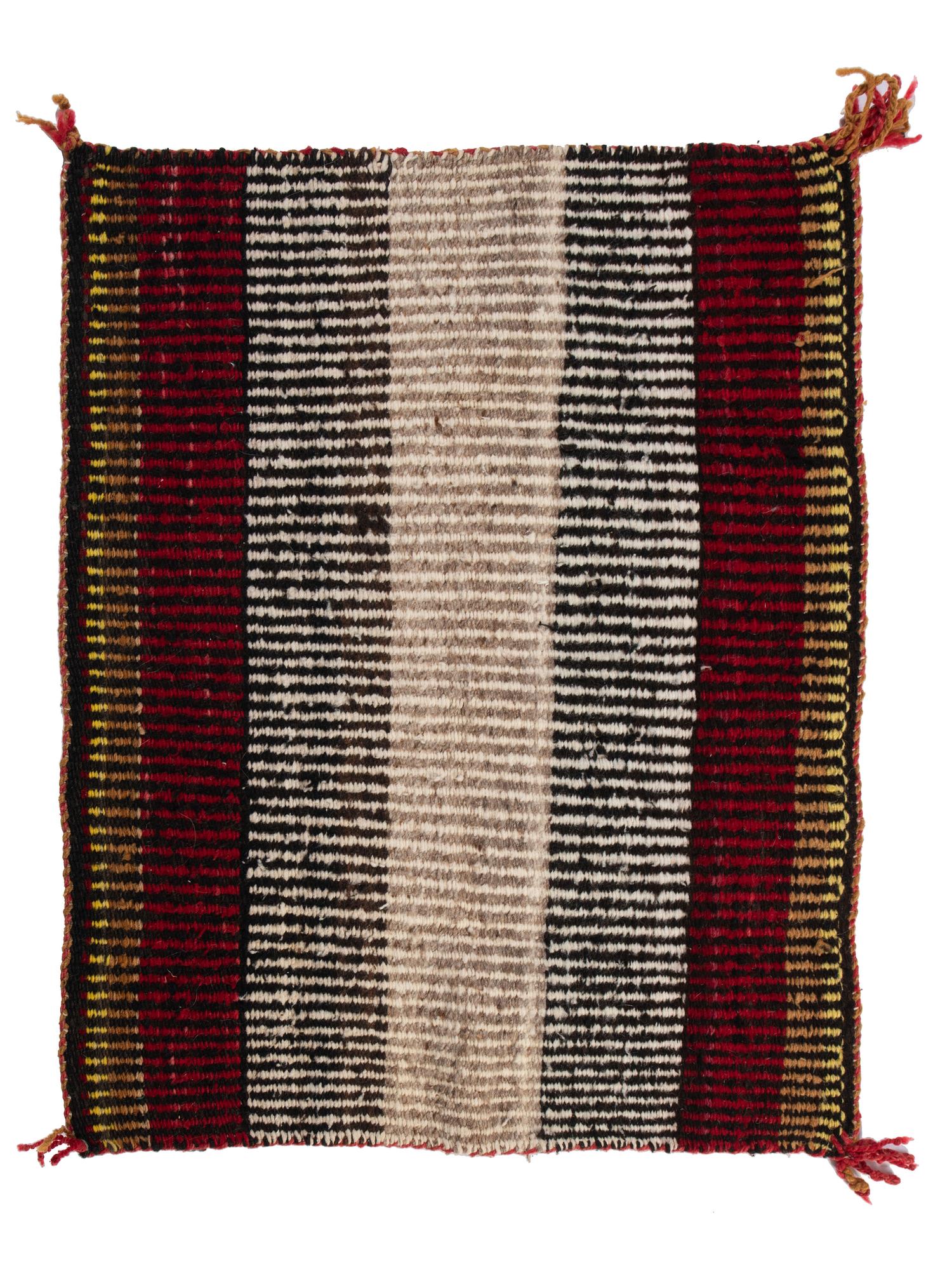 Navajo Raised Outline Single Saddle Blanket / Rug