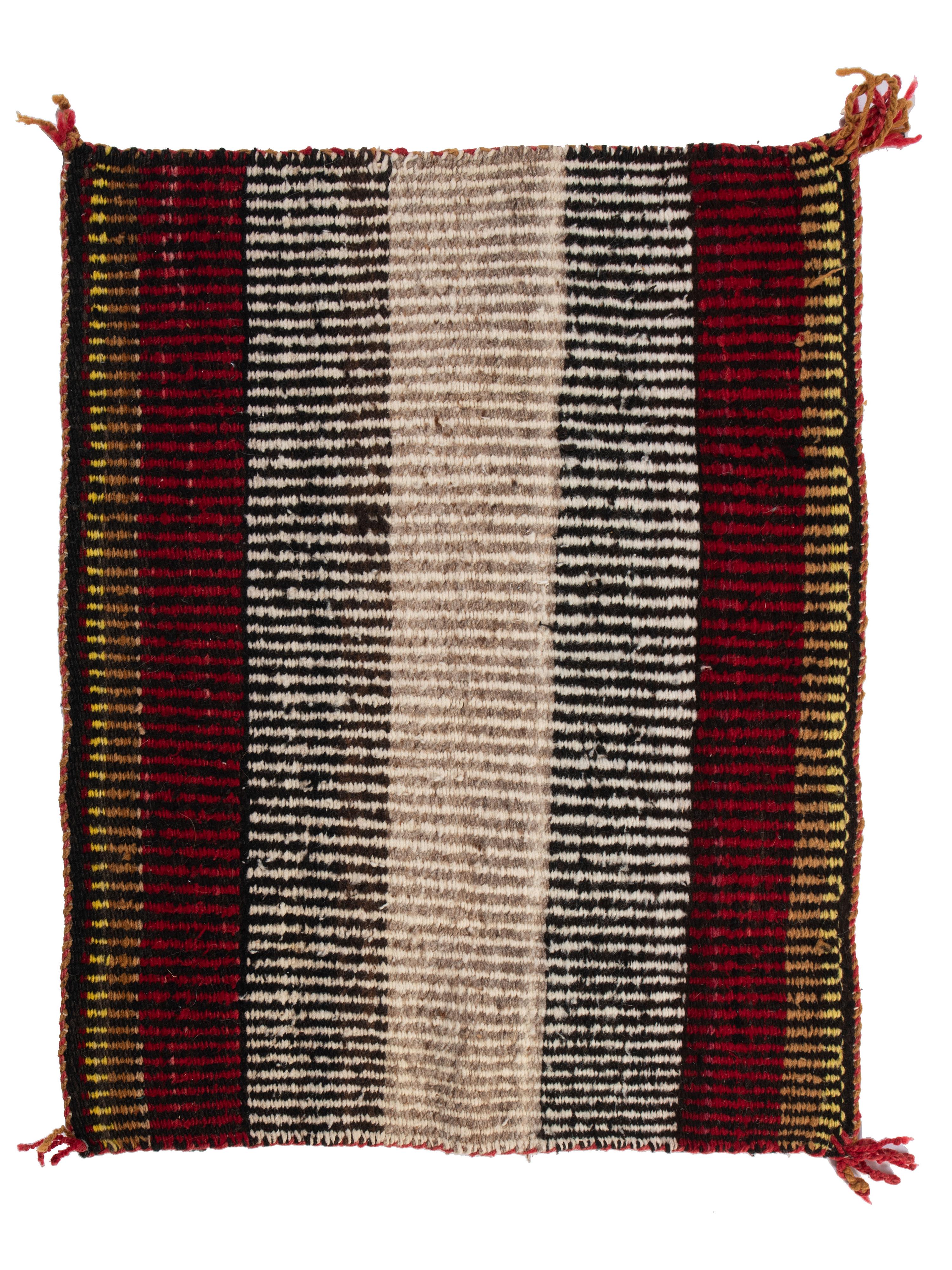 Navajo Raised Outline Single Saddle Blanket / Rug