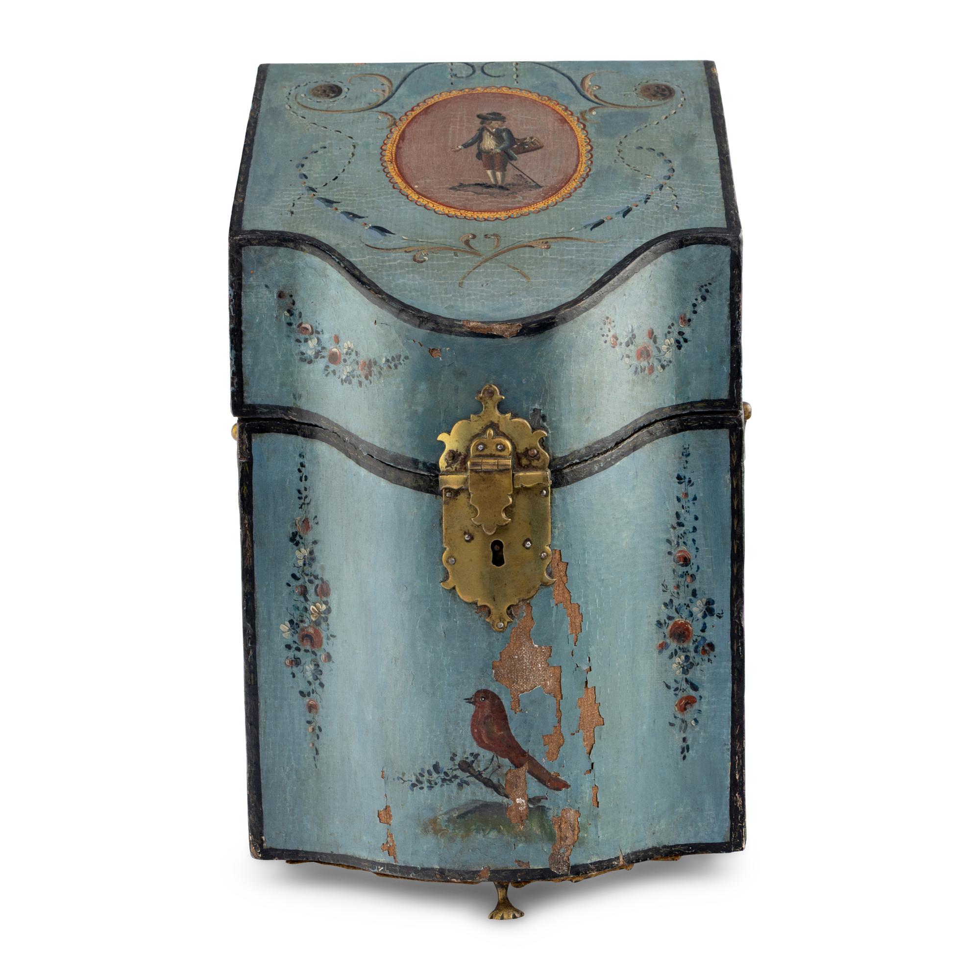 A George III Paint-Decorated Cutlery Box