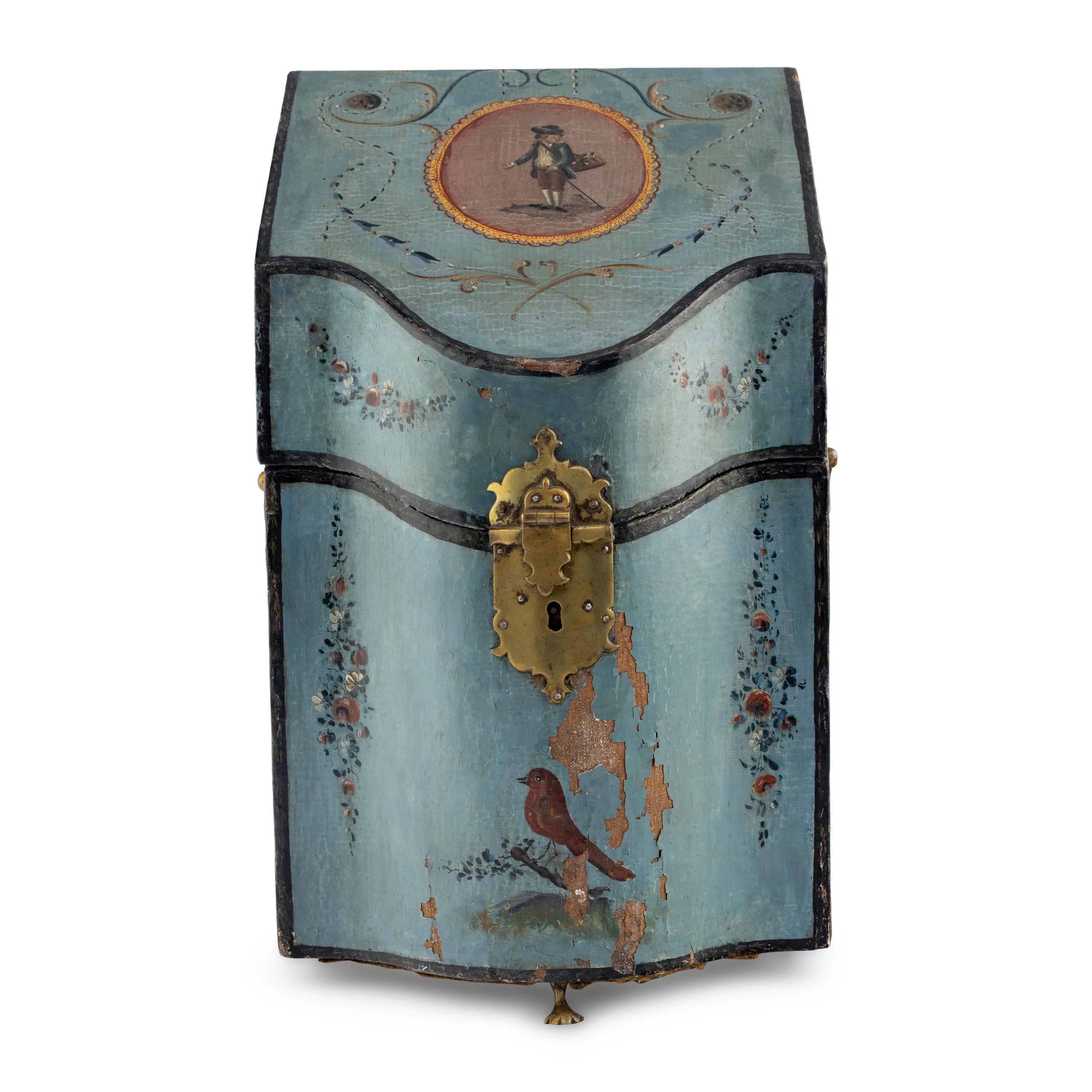 A George III Paint-Decorated Cutlery Box