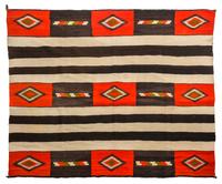 Navajo Second Phase Chief's Blanket 65 x 75 inches — Last Quarter 19th Century