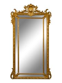 A Napoleon III Style Giltwood Mirror