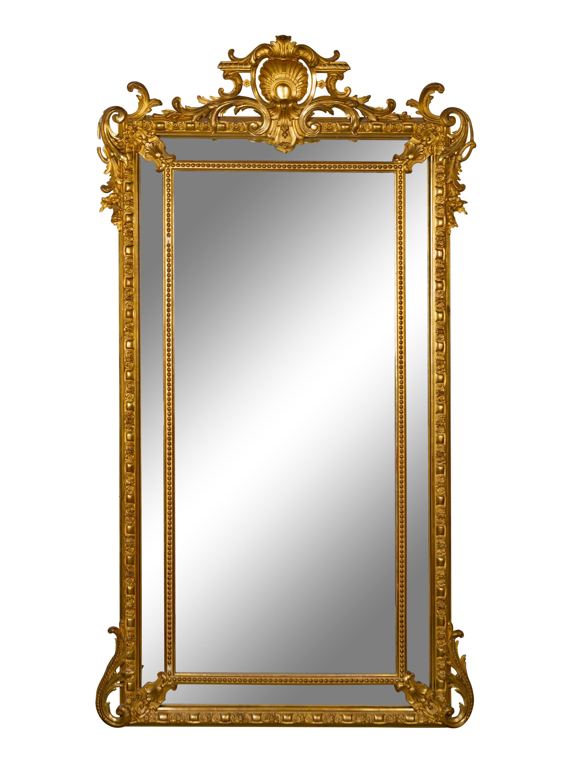 A Napoleon III Style Giltwood Mirror