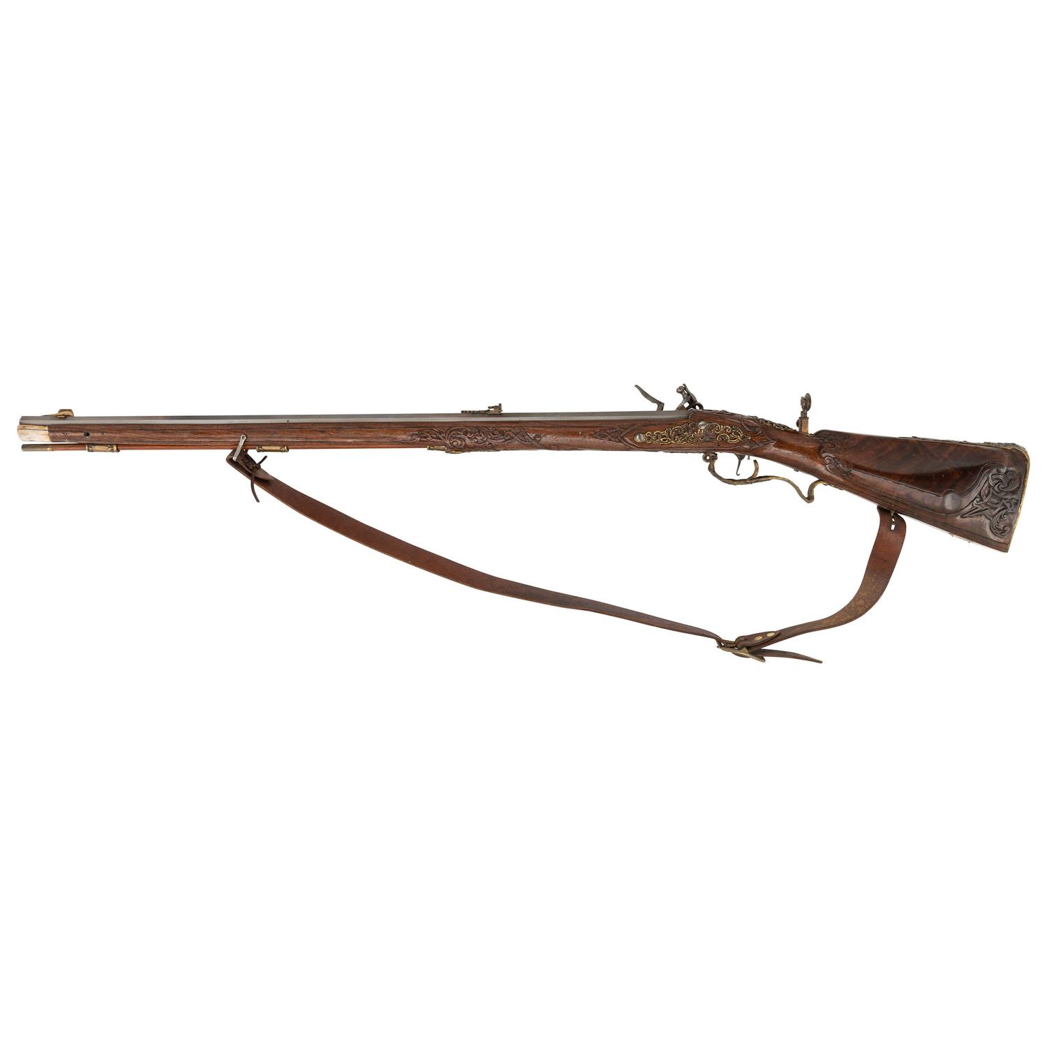 Contemporary Flintlock Jaeger Rifle in the Style of Johann Gratzl