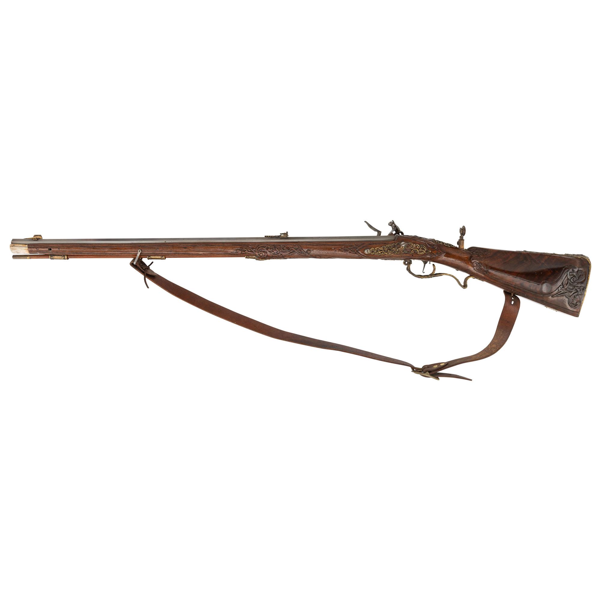 Contemporary Flintlock Jaeger Rifle in the Style of Johann Gratzl