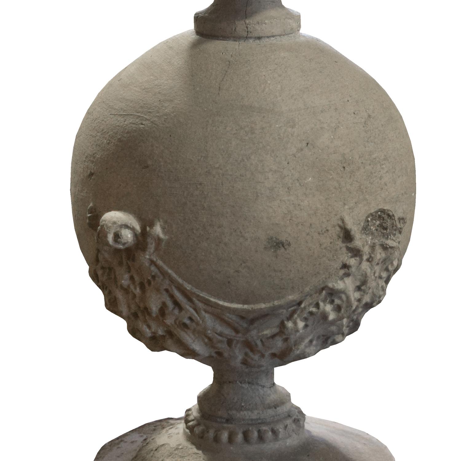 A Set of Three Frank Lloyd Wright Terra Cotta Decorative Balusters from the Robert Roloson Rowhouses 9" W x 9" D x 17" H — United States, Circa 1894