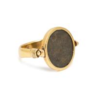 YELLOW GOLD AND ANCIENT ROMAN COIN RING