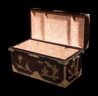 Three Japanese Lacquered and Metal Mounted Storage Boxes