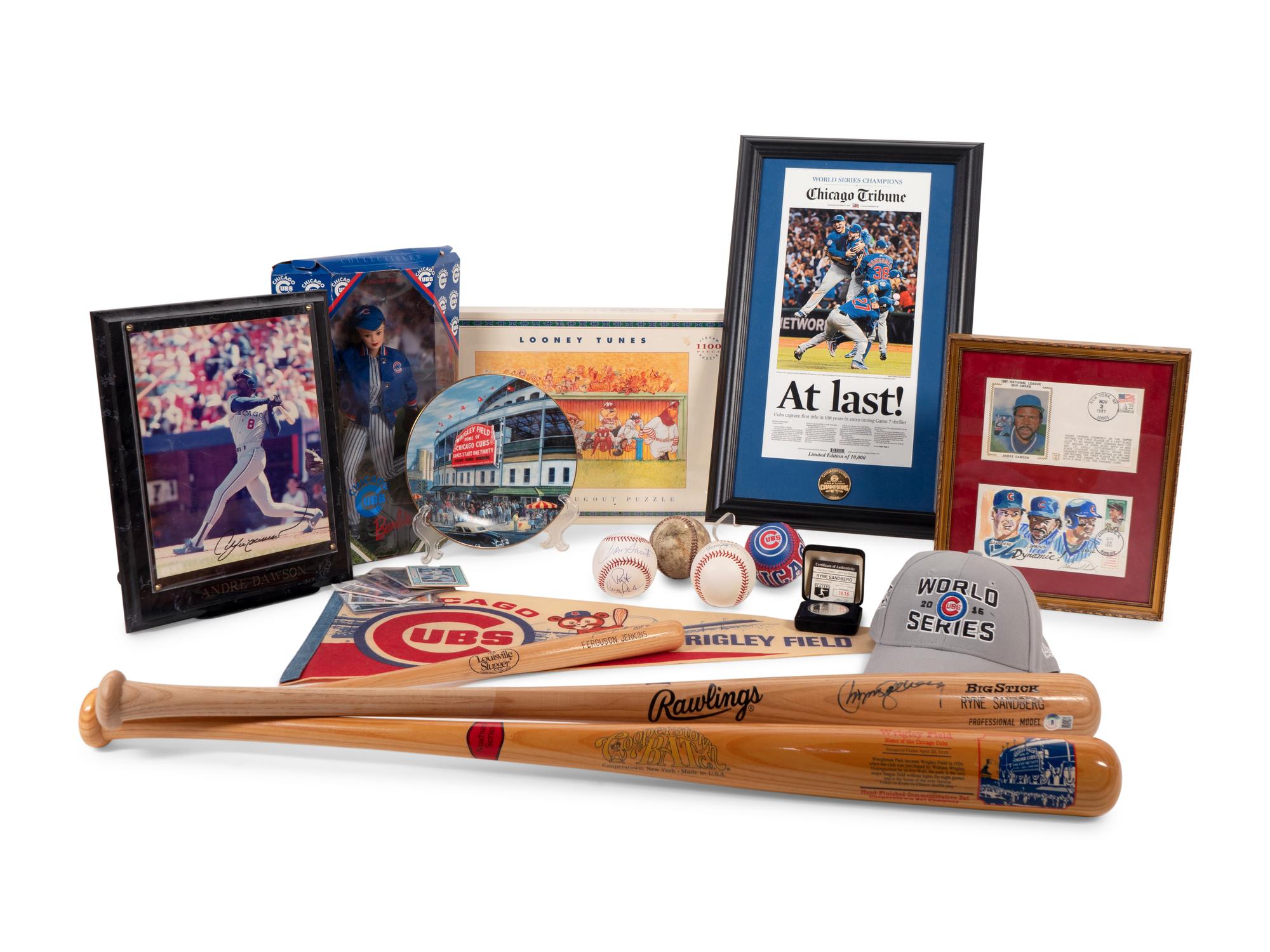 A Large Collection of Chicago Cubs Memorabilia Including Signed Autograph Items (Beckett Authentication Services BAS Certified),
