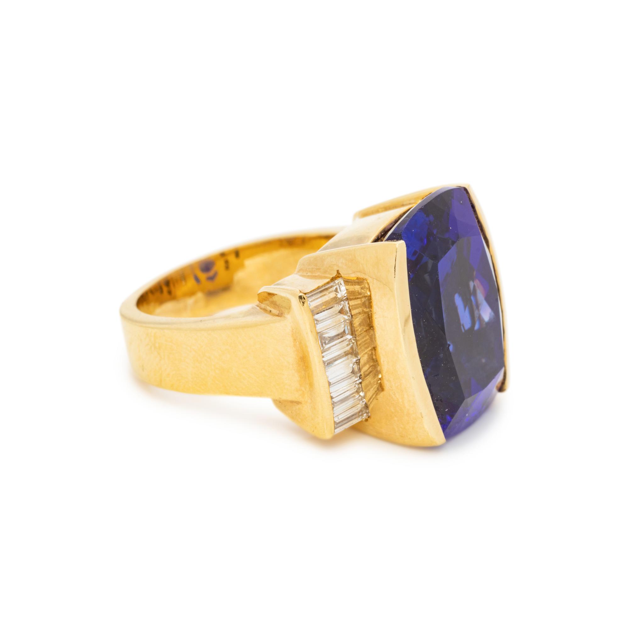 TANZANITE AND DIAMOND RING