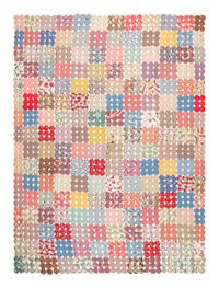 A Pieced Cotton Yo-Yo Quilt