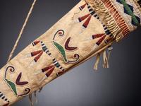 Yankton Sioux Beaded Hide Quiver, with Arrows