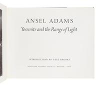 ADAMS, Ansel (1902-1984). Yosemite and the Range of Light . Boston: New York Graphic Society, 1979.