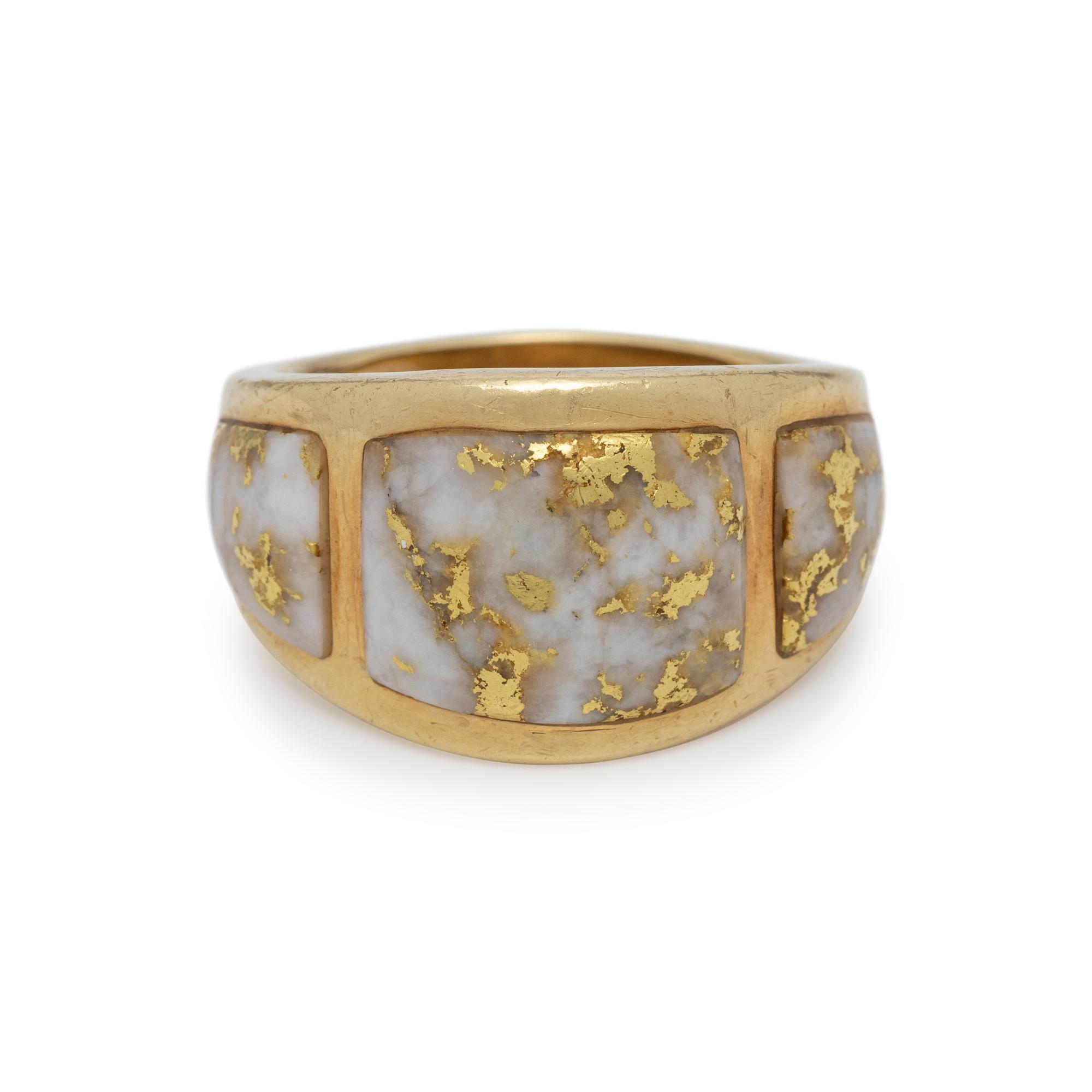 GOLD IN QUARTZ RING