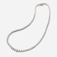 A diamond and eighteen karat white gold rivière necklace