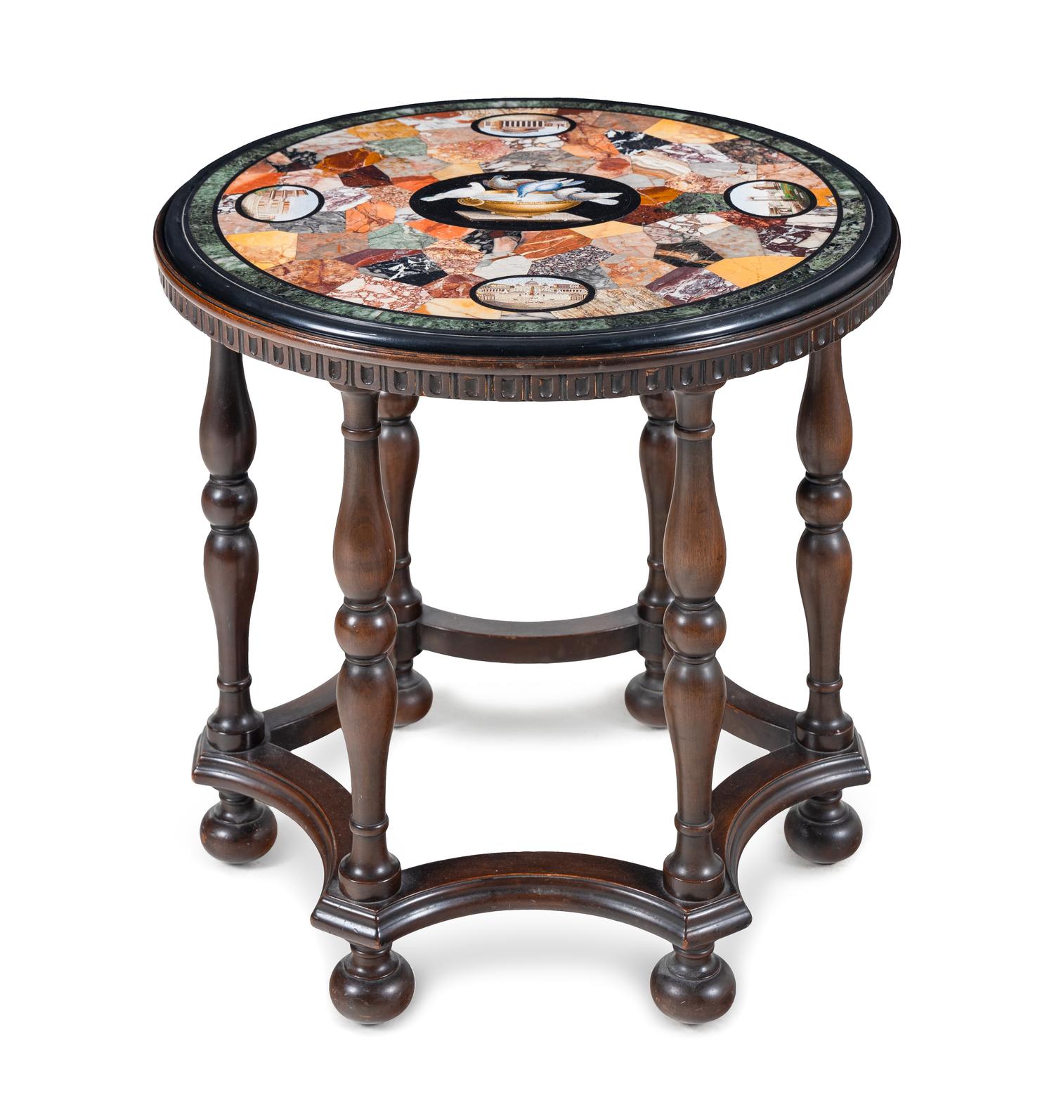 An Italian Micromosaic and Specimen Marble Table