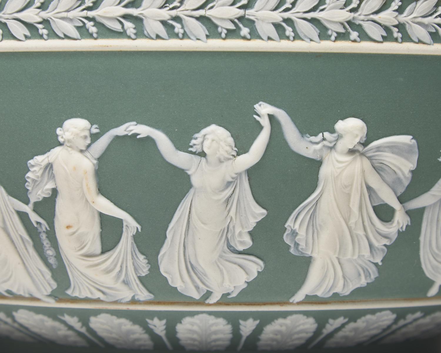 A Wedgwood Sage Green Jasperware Centerpiece Bowl