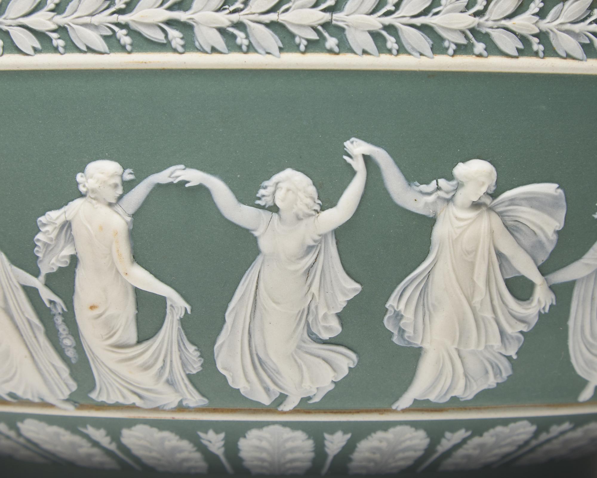 A Wedgwood Sage Green Jasperware Centerpiece Bowl