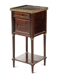 A Louis XVI Style Kingwood Marble-Top Cabinet