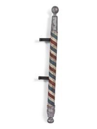 An Incised and Paint Decorated Barber Pole
