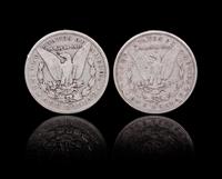 Two United States 1882-CC Morgan Silver Dollar Coins