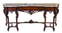 A Louis XVI Style Marquetry Console Table Height 39 x width 84 1/2 x depth 22 1/2 inches. — ITALIAN, FIRST HALF 20TH CENTURY
