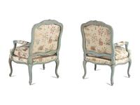 A Pair of Louis XV Style Painted Fauteuils