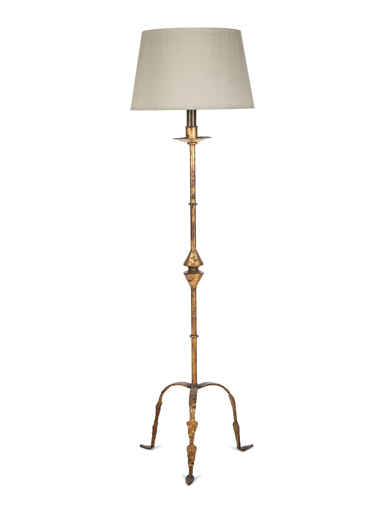 A Gilt Iron Floor Lamp
