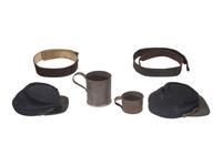 [CIVIL WAR - LATE INDIAN WARS]. 5 items, incl. pattern 1864 leather belt and kepis.