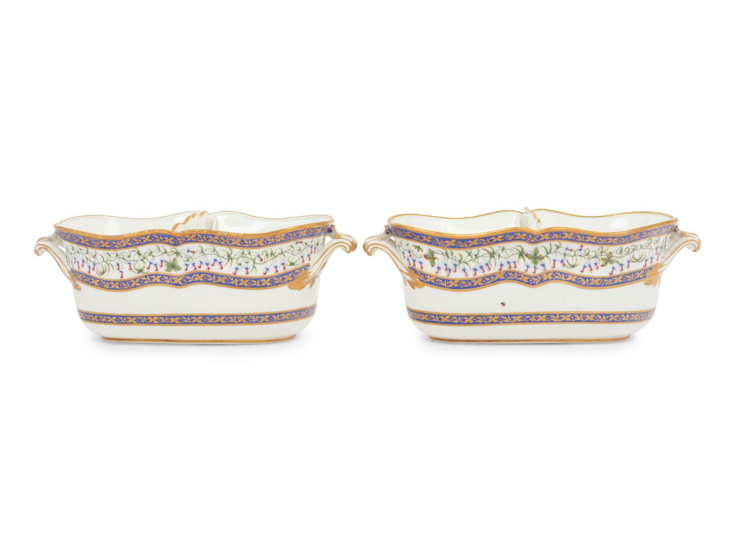 A Pair of Continental Porcelain Jardinières