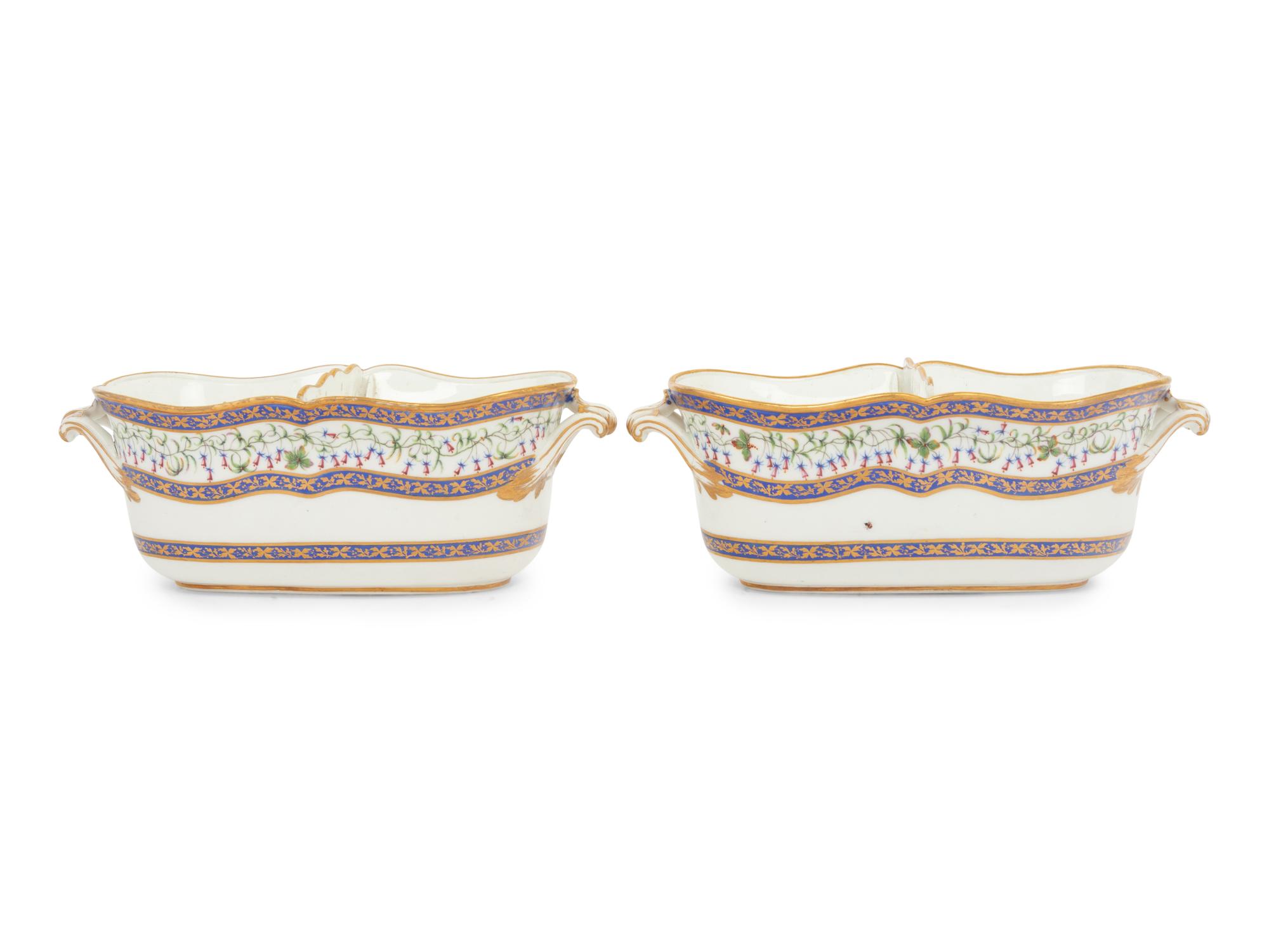 A Pair of Continental Porcelain Jardinières