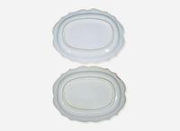 An unusual pair of Chinese export famille rose lobed "Qilin" trays, 18th century 粉彩出口瓷麒麟盤一對 十八世紀