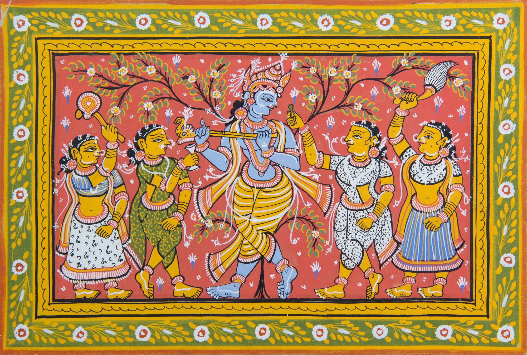 Two Pattachitra Paintings Each: Height 8 x width 12 inches. — 20TH CENTURY