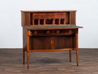 A Federal Mahogany and Marquetry Tambour Desk