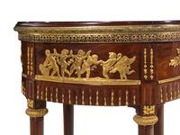 A Louis XVI Style Gilt Metal Mounted Mahogany Tray-Top Side Table