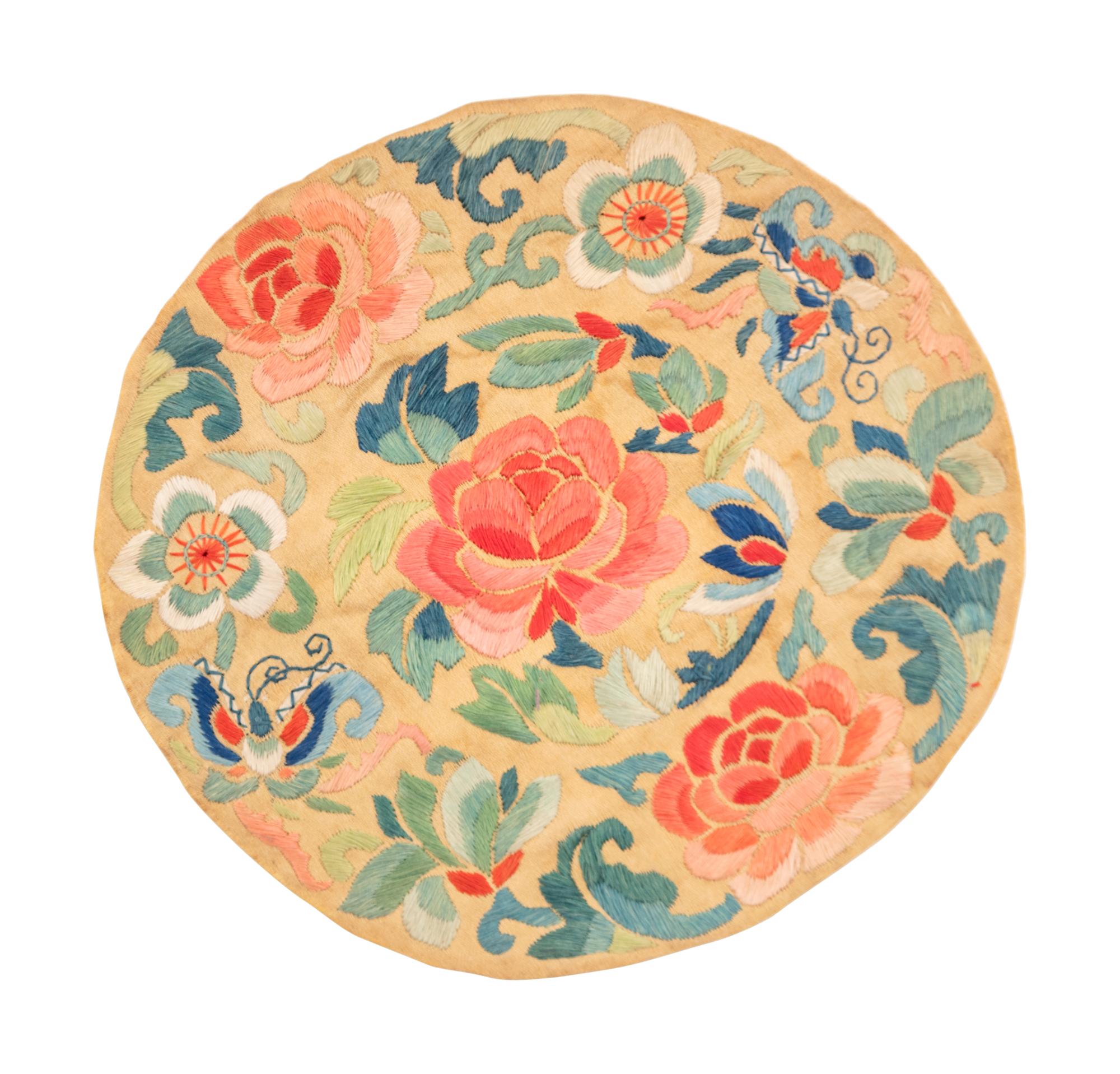 Three Chinese Silk Embroidered Articles