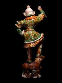 A Pair of Sancai Glazed Pottery Figures of Lokapalas