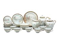 A Set of Japanese Gilt Decorated Enameled on Eggshell Porcelain Tea Wares