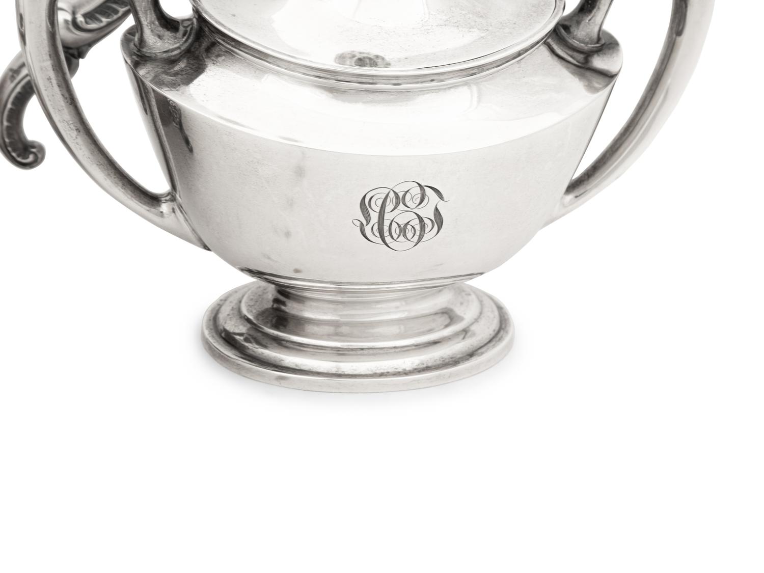 An American Silver Coffee Pot, Milk Jug and Sugar Bowl