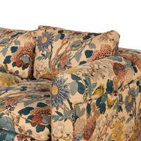 A Pair of Printed Cotton Upholstered Three-Cushion Sofas