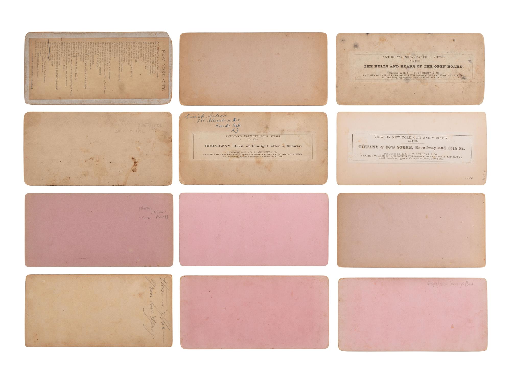 [EARLY PHOTOGRAPHY]. 50 stereoviews of New York City, incl. street scenes and landmarks.
